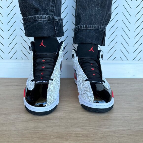 ⭐Rare Nike Air Jordan Dub Zero Men's Shoes 9.5 Fire Black Red Sneaker 311046-162 - Picture 6 of 13